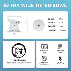 Necoichi bowl with non-slip silicone ring prevents spills during meals.