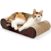 Necoichi cardboard cat scratcher bed curved surface offers cozy lounging for indoor cats.