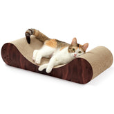 Necoichi Cardboard Cat Scratcher Bed front view, ideal lounge for indoor cats.
