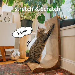 Necoichi eco-friendly cardboard with oak rails for safe scratching
