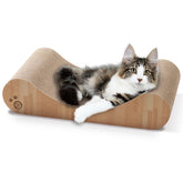 Necoichi curved 18in oak cardboard scratcher bed for comfy lounging