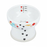 Necoichi elevated ceramic cat water bowl showcases ceramic material for easy cleaning and daily use.