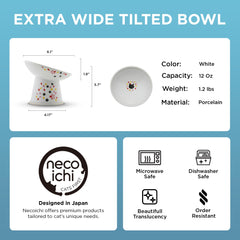 Necoichi microwave-safe cat bowl in durable porcelain.