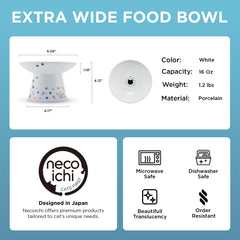 Necoichi raised ceramic bowl with elevated design for comfortable dining.