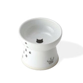 Necoichi raised ceramic bowl with elevated design reduces whisker contact during meals.