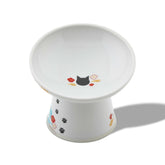 Necoichi raised ceramic bowl with 15-degree tilt for whisker-friendly meals