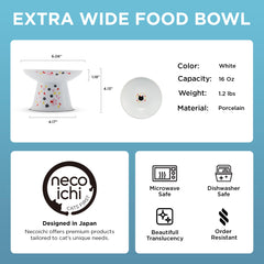 Necoichi raised bowl size measurement highlights wide whisker clearance