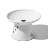 Necoichi raised ceramic cat bowl offers elevated feeding for comfortable dining.