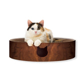 Necoichi cat scratcher bowl XL dark cherry side view, showcasing eco-friendly paper construction
