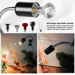 Neeenn Hermit Crab Heat Lamp 360-degree rotatable hose directs light precisely where needed.