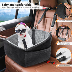 NEEZUKAR dog car seat plush interior provides comfortable ride