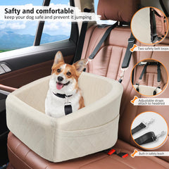 NEEZUKAR dog seat demonstrates belt attachment for extra stability.