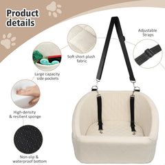 NEEZUKAR dog seat interior features soft plush fabric for comfortable rides.