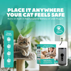 Nekomalu pheromone formula bottle highlights drug-free calming.