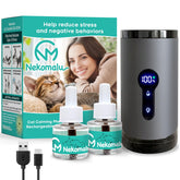 Nekomalu diffuser on a desk promoting a calmer home environment.