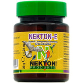 Nekton-E Vitamin E bird bottle pour demonstrates easy daily supplementation for health