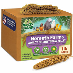 Nemeth Farms Spray Millet edible tops offer quick bird acceptance.