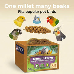 Nemeth Farms Spray Millet non-GMO and sun-dried for clean daily treats.
