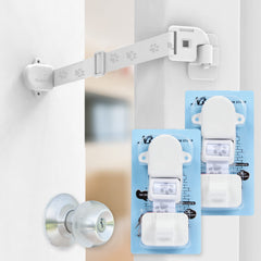 Neobay adjustable door strap overview showing easy, damage-free cat access