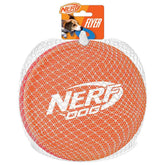 Nerf Dog Nylon Flyer orange close-up for high visibility during play.