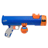 Nerf Dog tennis ball blaster blue orange front view for dynamic fetch sessions