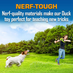 Nerf Dog Trackshot Launching Duck with tear-resistant coating withstands tough chews.