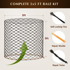 NETYSAY fits 5x5 round bale with wide opening.