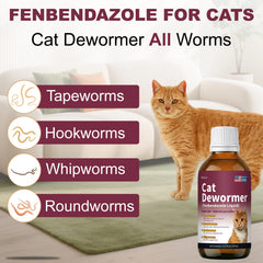 Netrca fenbendazole liquid dosing aids precise administration for cats.