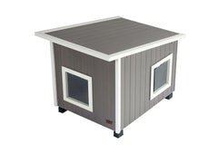 New Age Pet ECOFLEX Outdoor Cat House XL interior space with dual flaps for easy access