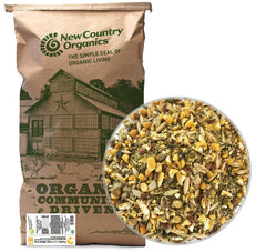 New Country Organics wheat-free chicken feed bag, 40 lb, premium nutrition.