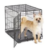 New World 24-inch crate ready for small breeds supports calm crate training.