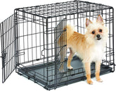 New World 24-inch crate for small dogs provides a secure, cozy space.