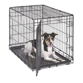New World crate with door closed, secure for travel and home use.