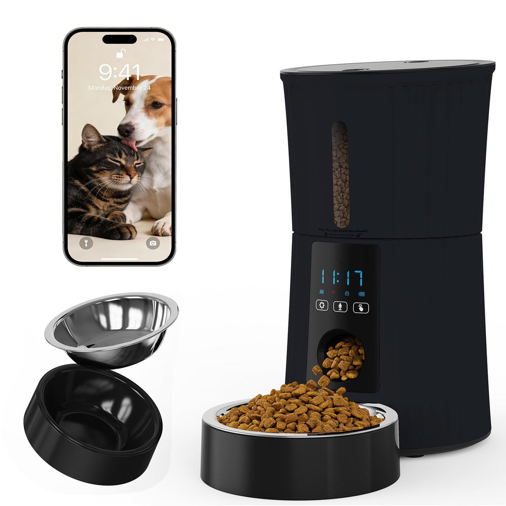 NEWBULIG automatic feeder with 4L tank for extended, worry-free meals.
