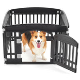 NEWBULIG dog playpen assembly demonstrates quick indoor setup for safe play.