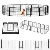 NEWBULIG dog playpen folded for compact storage and easy transport.