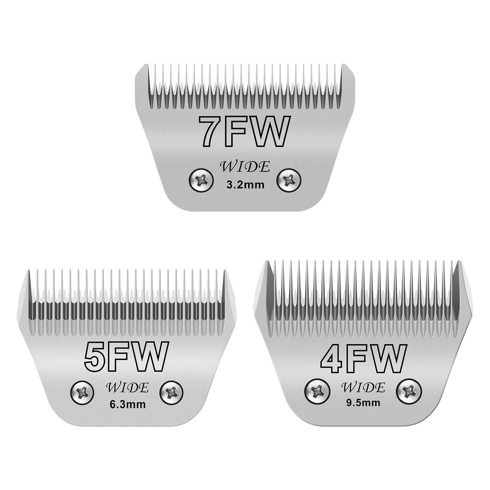Newbulu 3-pack dog grooming wide blades for precise trimming