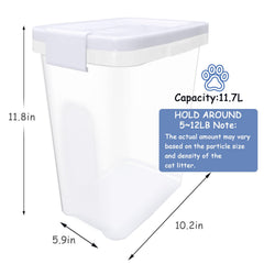 Newivi cat litter storage container with large capacity for flexible storage options.