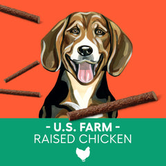 Newman's Own soft-chewy texture snack highlights easy-to-chew sticks for dogs of all ages.