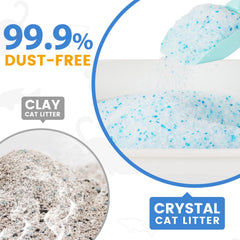 NEWORD Crystals cat litter non-clumping crystals shown for easy cleanup.