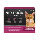 NEXTSTAR cat flea and tick prevention 30-day drops applied on skin for continuous protection.
