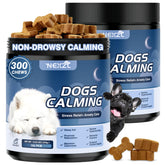 NEXZL calming chews for dogs in a 300-count can close-up; easy, long-term use.