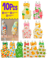 NHWNHW 10Pcs reusable bird diapers in vibrant colors for easy daily rotation.
