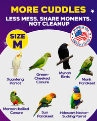 NHWNHW breathable cotton diaper fabric keeps your bird cool.