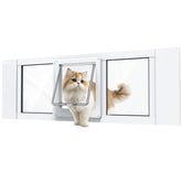 NIAOMAOGOU cat door window insert assembly shows quick tool-free installation.