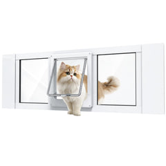 NIAOMAOGOU cat door window insert assembly shows quick tool-free installation.