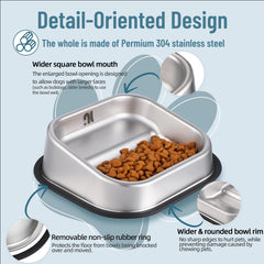 Nicelock non-slip-base keeps the bowl steady during mealtime.