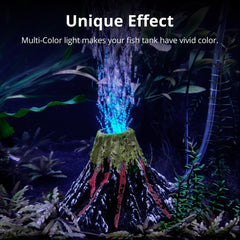 NICREW volcanic bubble stream decor creates dynamic color shifts for a playful tank vibe.