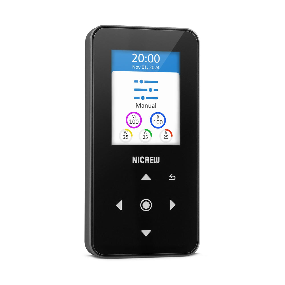 NICREW HyperReef Gen 2 controller front view enables centralized reef lighting control.