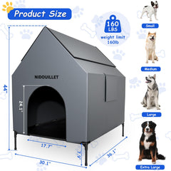 Nidouillet dog house with ventilated windows for improved airflow and interaction.